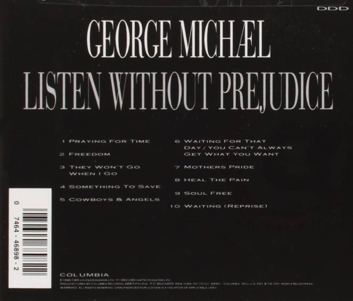 Listen Without Prejudice ジョージ・マイケル 輸入盤CD_画像2