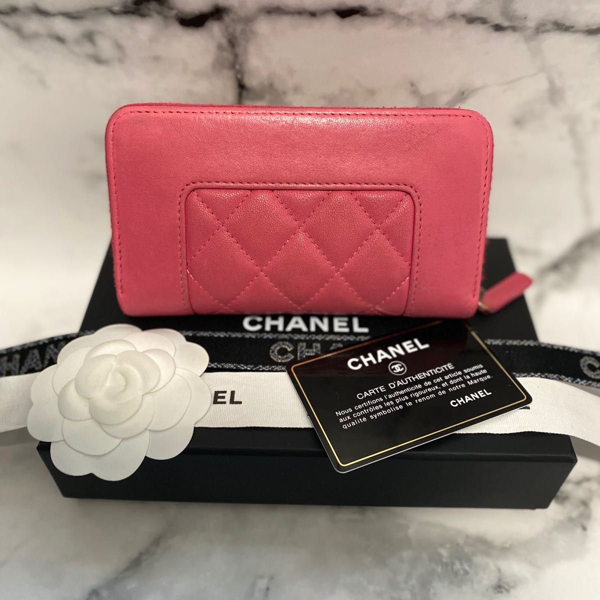 ☆美品☆CHANEL/長財布/ピンク/マドモアゼル/シャネル/キャビア/ココ-