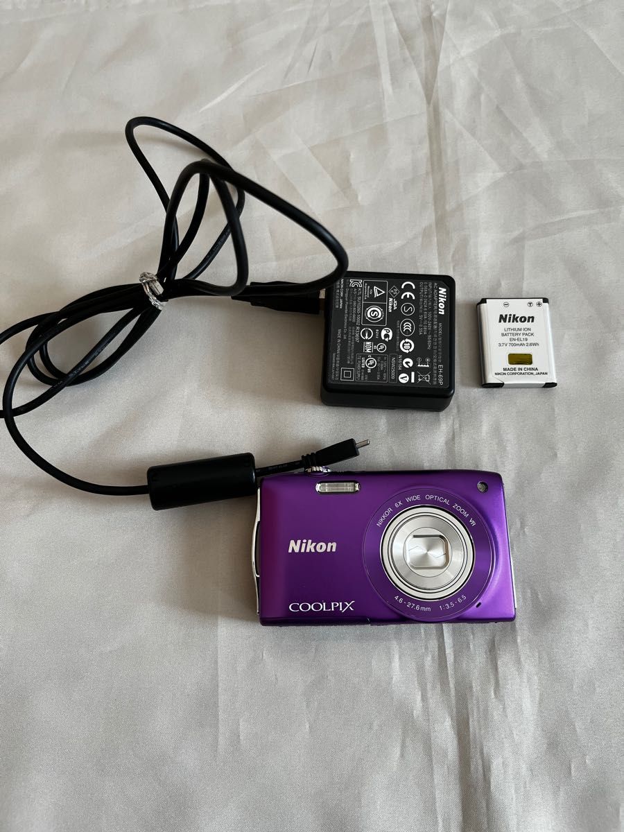 Nikon COOLPIX S3300 パープル デジタルカメラ ジャンク品 Nikon COOLPIX S3300 パープル デジタルカメラ ジャンク品