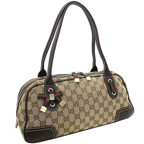 グッチ ハンド バッグ プリンシー ミニボストン GG 茶 161720 GUCCI