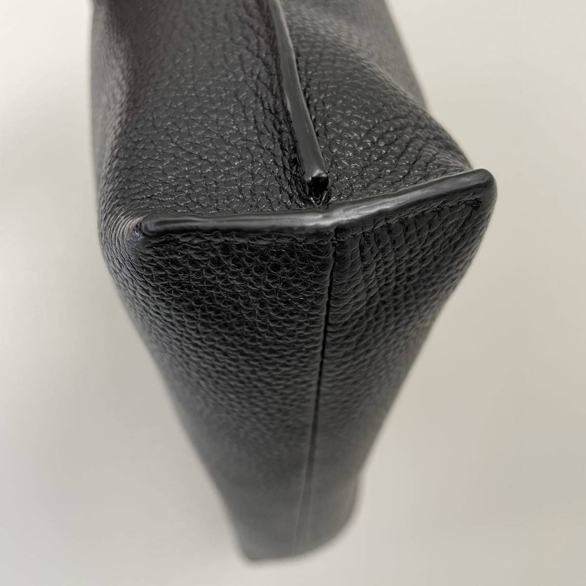 ヤフオク! - COACH クラッチバッグ 黒 レザー キャリーオールポー...