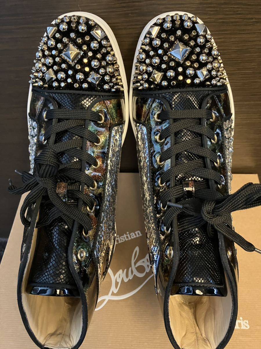 ポイント2倍 Louboutin スニーカー41.5 26.5 スワロフスキー