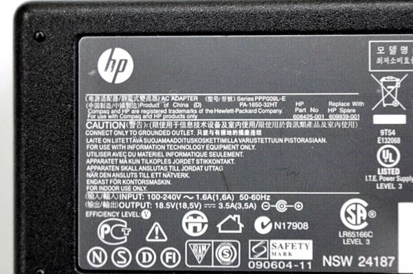 hp original AC adaptor *PPP009L-E PA-1650-32HT 18.5V 3.5A* outer diameter approximately 7.2mm inside diameter approximately 5.0mm*HPAC18.5V27Y