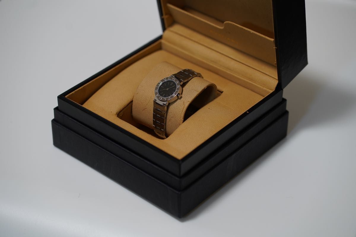 超美品  BVLGARI ブルガリ BB23SS レディース 文字盤 レディース腕時計 クオーツ ブラック  稼働品 ケース付き