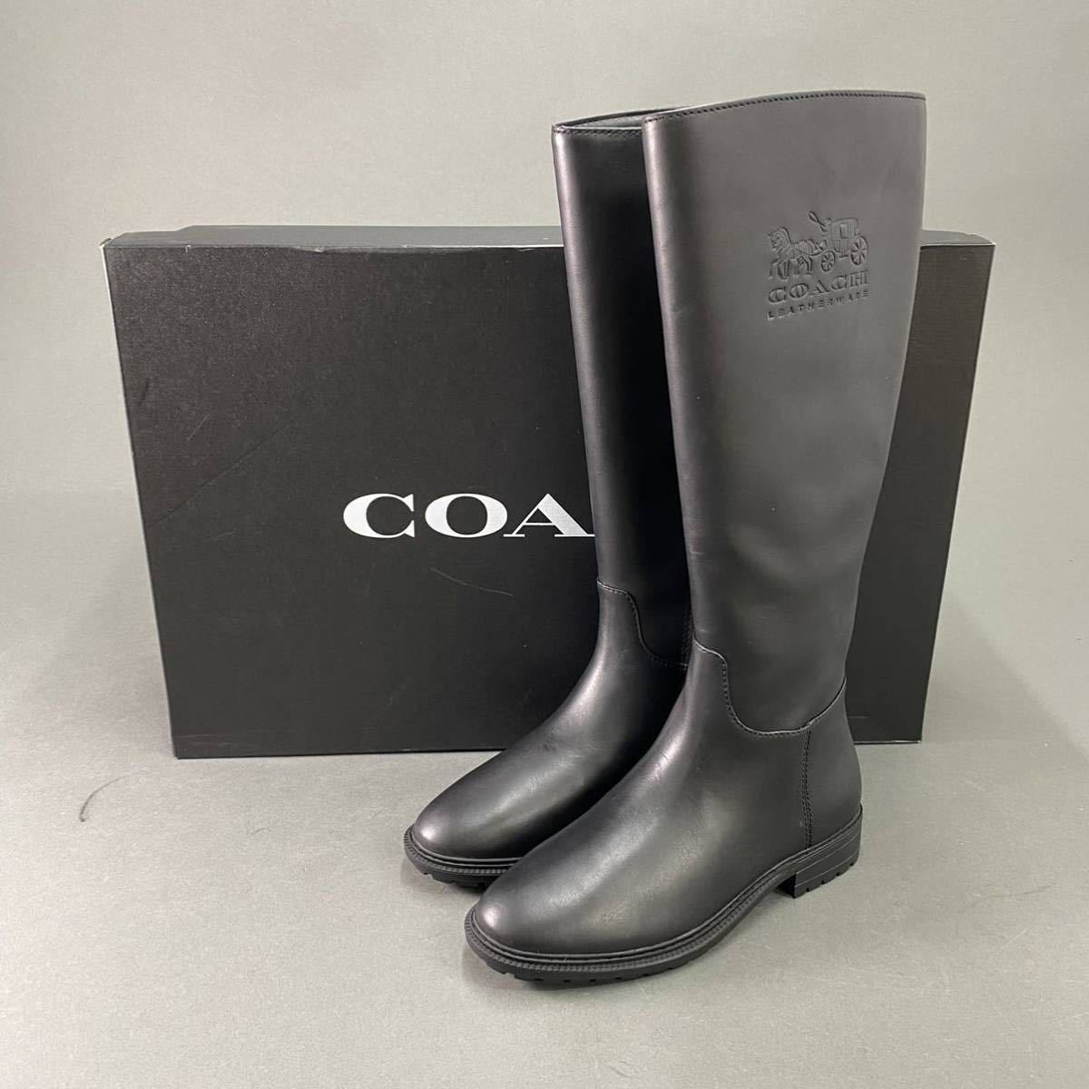 【爆売り!】 レザーブーツ ロングブーツ コーチ b2《試着程度》COACH ローヒール 女性用 レディース 22.5cm サイドロゴ♪ ラウンドトゥ 22.5cm 【爆売り!】 レザーブーツ ロングブーツ コーチ b2《試着程度》COACH ローヒール 女性用 レディース 22.5cm サイドロゴ♪ ラウンドトゥ 22.5cm