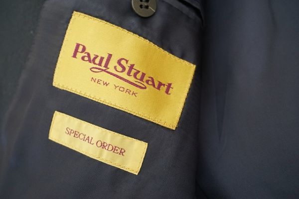 【即決】PaulStuart ポールスチュアート スペシャルオーダー メンズ 金ボタンジャケット カシミヤ混 ダブル 厚手 黒系 日本製 【798174】_画像6