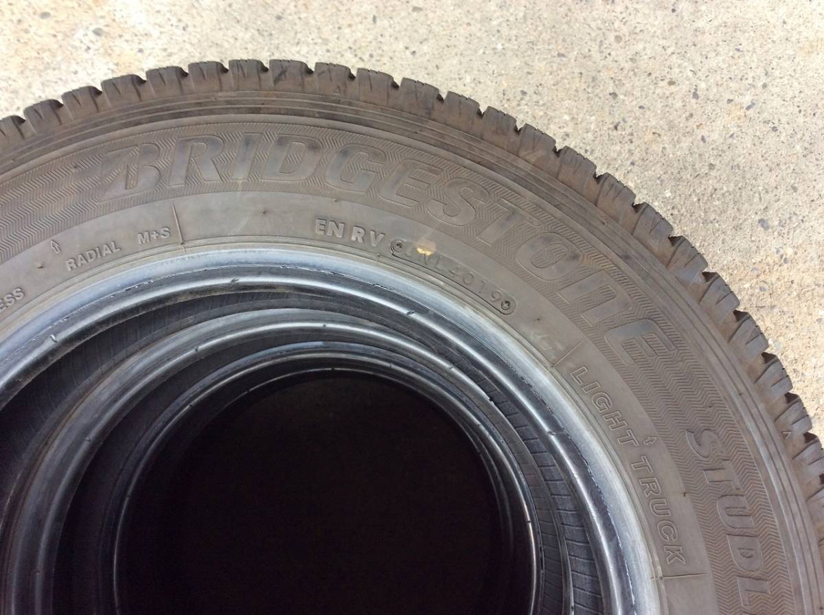 中古 スタッドレス タイヤ 155/80R14 88/86N LT 155/80-14 ブリヂストン ブリザック VL1 4本 プロボックス サクシード 商用車 バン 160系_画像4