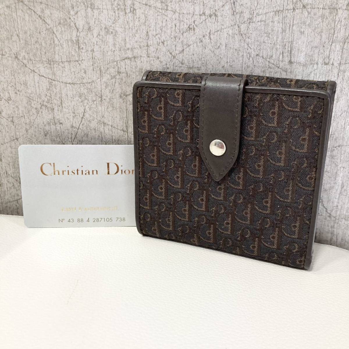 ２セット以上購入で、おまけ１本 Dior クリスチャン ディオール トロッター 折財布 ブラウン 茶色