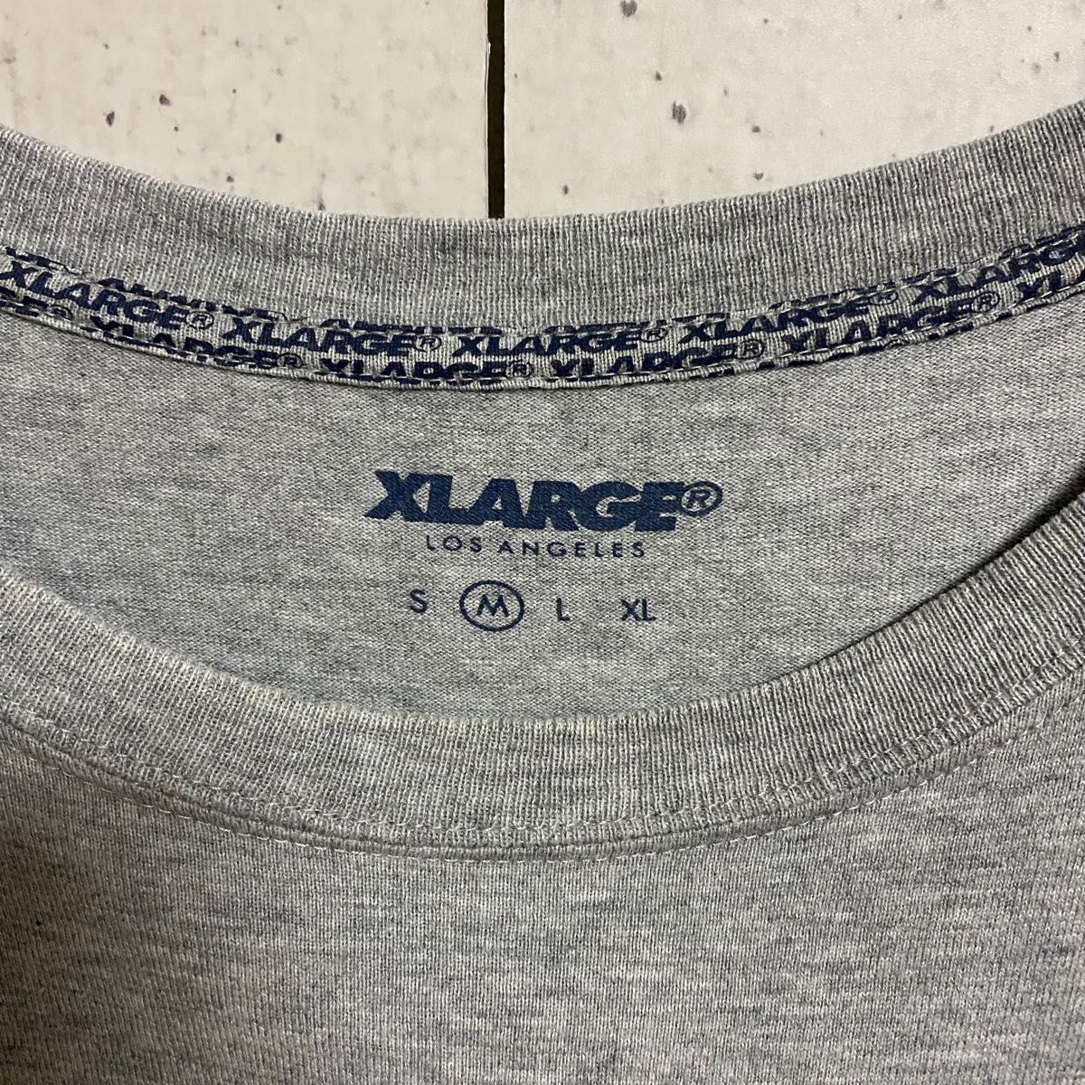 XLARGE/エクストララージ　半袖Tシャツ　プリント　霜降りグレー　メンズMサイズ　ユニセックス　ストリート　古着