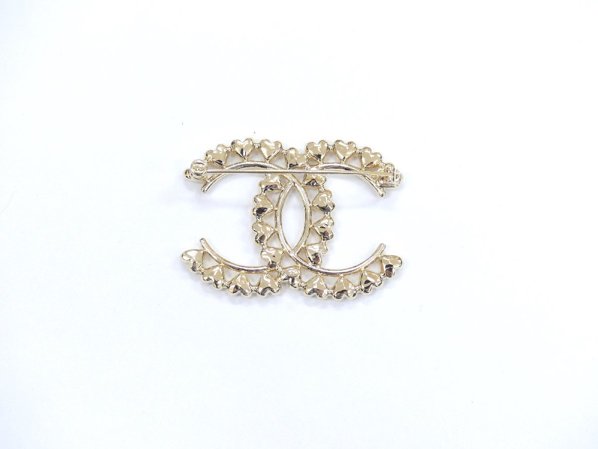 未使用 新作 CHANEL ブローチ ゴールド ココマーク ハート ABA277 '23