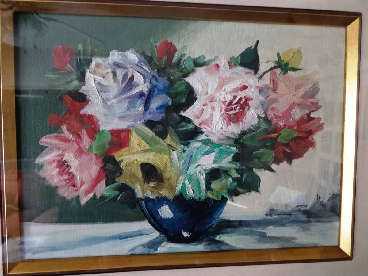 Yahoo!オークション - 油彩画・4号薔薇静物画油絵 作者不詳 Yahoo!オークション - 油彩画・4号薔薇静物画油絵 作者不詳