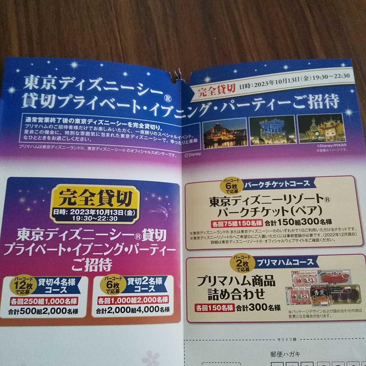 プリマハム懸賞応募24枚 東京ディズニーシー貸切プライベートイブニングパーティーご招待 東京ディズニー リゾートパークチケットペア 中古 のヤフオク落札情報