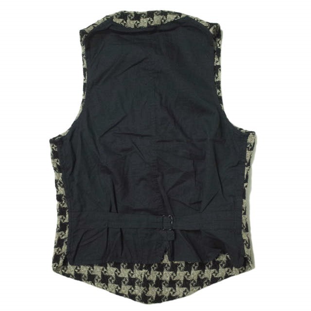 ANATOMICA アナトミカ SAGAN VEST - BIG HOUNDSTOOTH LINEN ビッグハウンドトゥースリネンサガンベスト S BEIGE/BLACK ジレ 千鳥格子 g8751_画像2