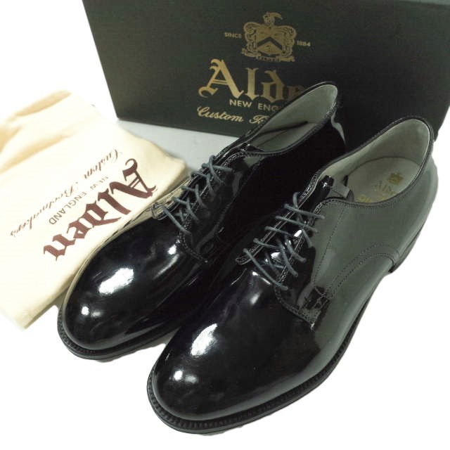 新品 ALDEN x District オールデン Patent Leather Plain Toe Dover パテントレザープレーントゥシューズ 53514 US9D(27cm) ブラック g9411