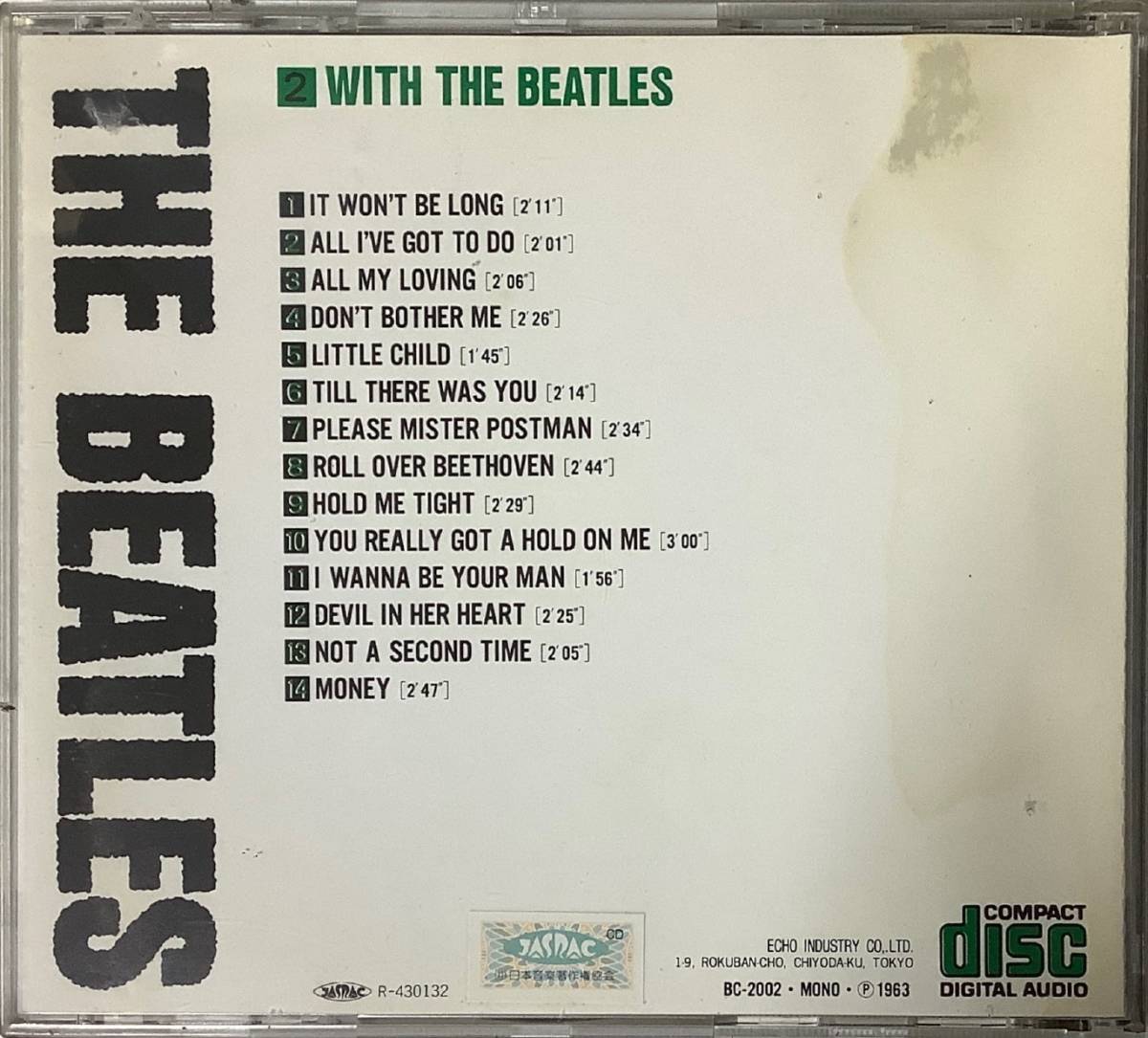 【洋楽CD】 The Beatles（ビートルズ） 『The Beatles2 With The Beatles』ＢＣ-2002/CD-16124_画像2