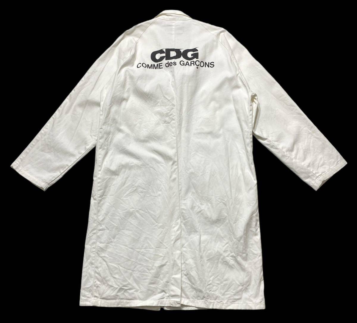 # GOOD DESIGN SHOP COMME des GARCONS × molinel Comme des Garcons ×moli flannel # back big CDG print shop coat white 