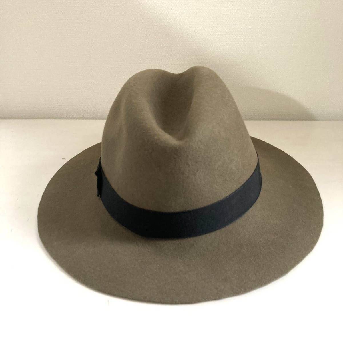 美中古 LAブランド◆Yellow108◆Salvaged Wool 中折れハット オリーブ M イエローワンオーエイト Hat ウールハット Olive リボン_画像4