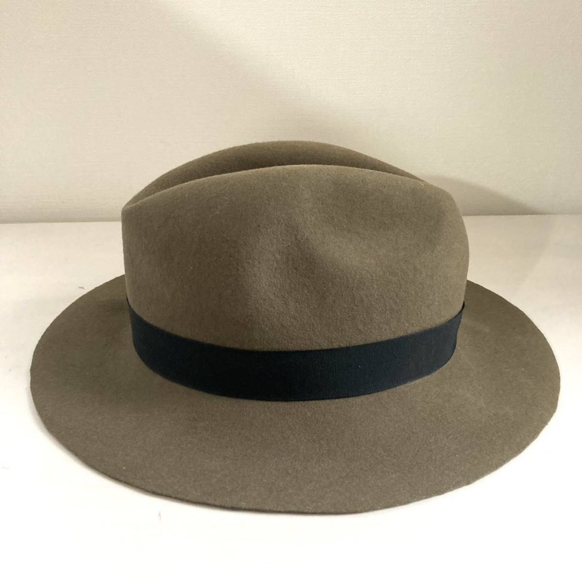 美中古 LAブランド◆Yellow108◆Salvaged Wool 中折れハット オリーブ M イエローワンオーエイト Hat ウールハット Olive リボン_画像5