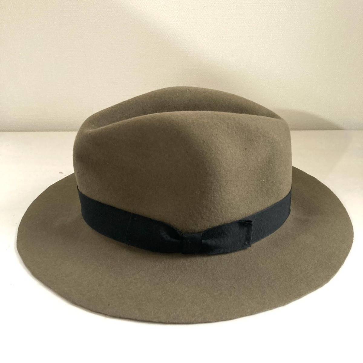 美中古 LAブランド◆Yellow108◆Salvaged Wool 中折れハット オリーブ M イエローワンオーエイト Hat ウールハット Olive リボン_画像3