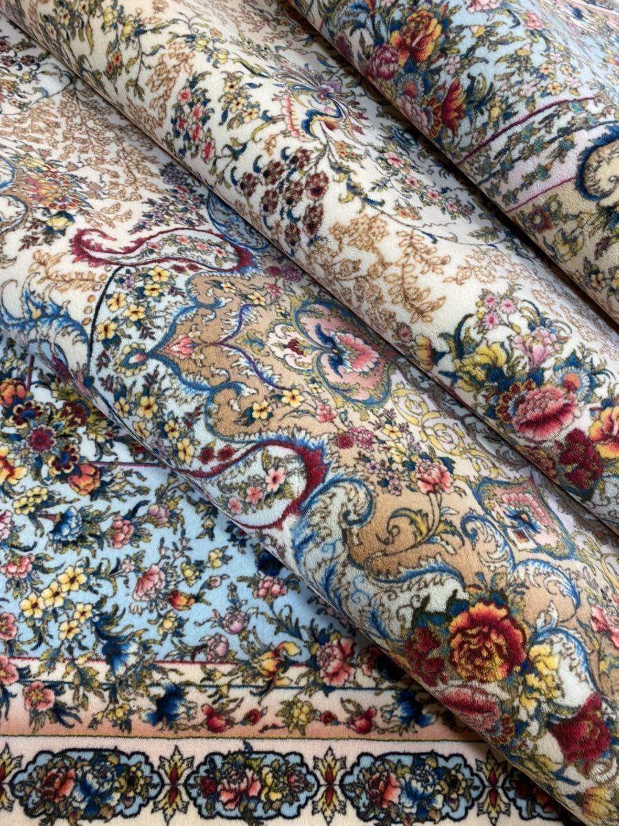 ペルシア絨毯 新品 未使用 モダールシルク 高級品 インテリア 最高密度