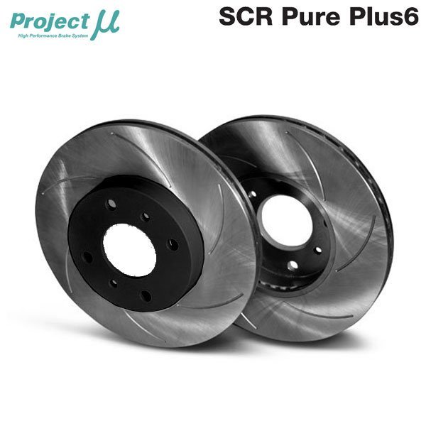 Projectμ ブレーキローター SCR Pure Plus6 黒塗装 前後セット SPPF101&204-S6BK インプレッサ GH2 GH3 1.5i-S