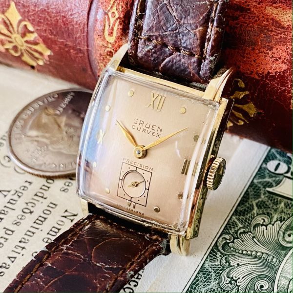 訳あり【高級時計 グリュエン 】GRUEN カーベックス 440 1940年代 10k 手巻き メンズ レディース ビンテージ アナログ 腕時計_画像1