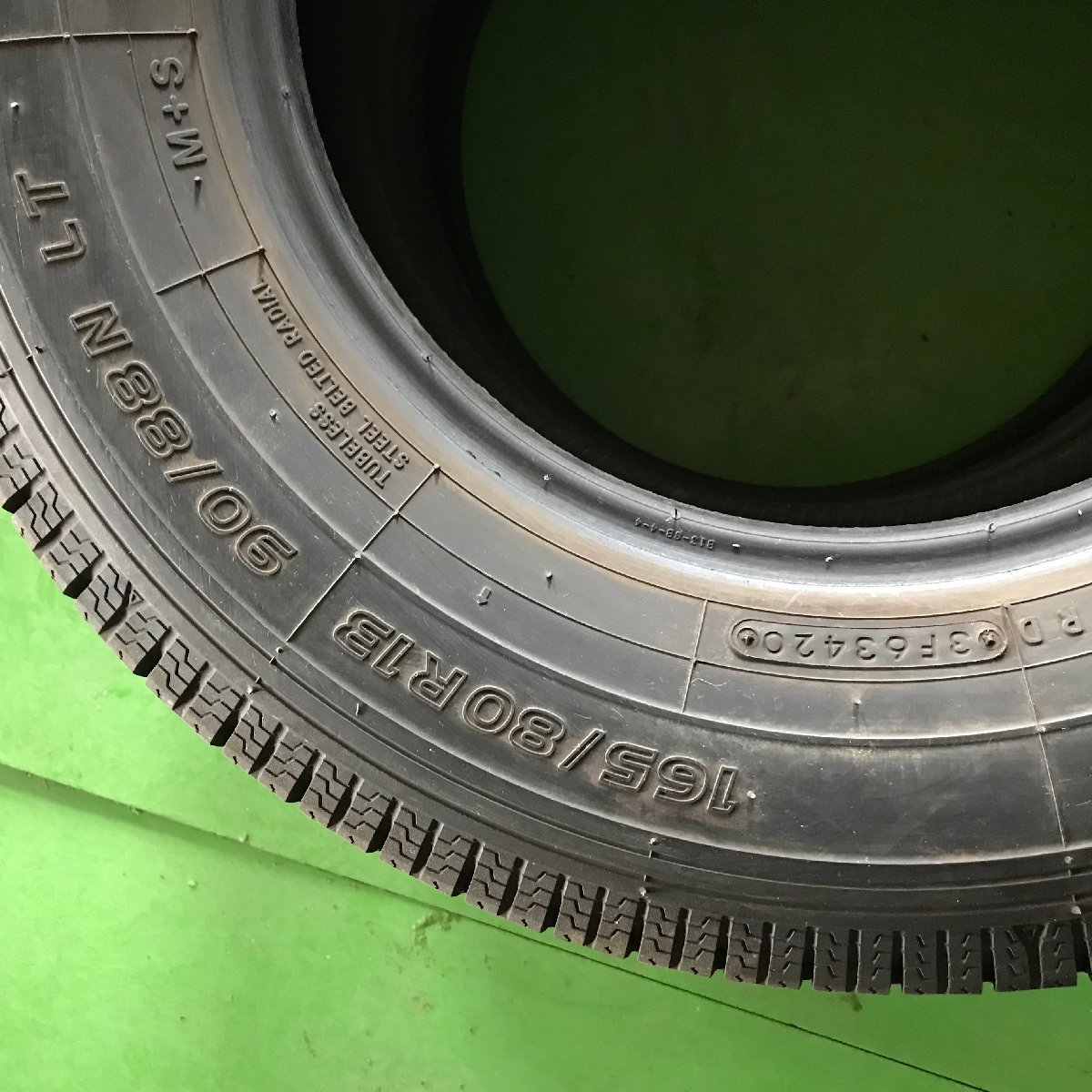 管理番号：B2-15-5●【送料無料！1個＝2本】165/80R13 90/80N LT Toyo DELVEX 934 2020年製 山あり セール/冬タイヤ/店頭取付可能_画像7