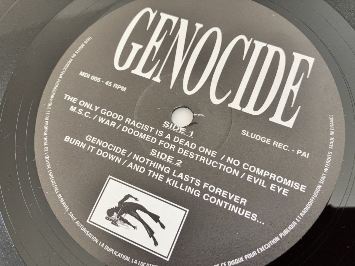 GENOCIDE / Doomed For Destruction LP SLUDGE RECORDS MDI005 ジェノサイド94年1st,フィンランド,ダークスラッシュ,クラストコア,HARDCORE_画像7