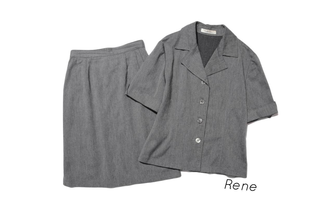 クリ済　RENE ルネ　　半そで　シャツジャケット&スカート　セットアップ　　9号 2点以上ご落札で送料無料_画像1