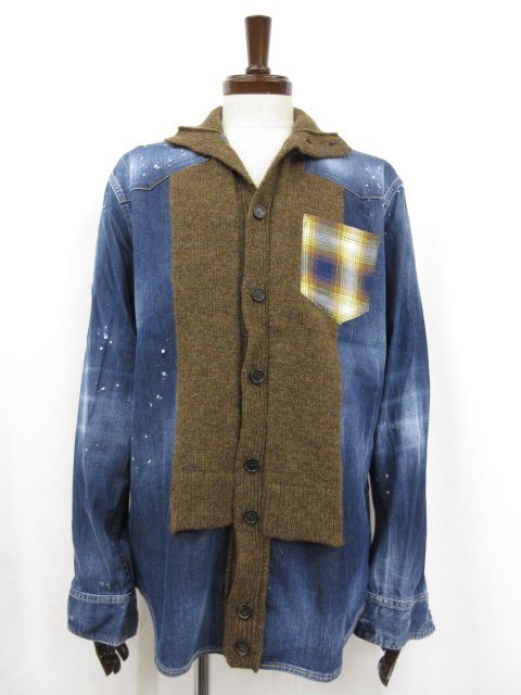 超美品【ディースクエアード DSQUARED2】 ニット切替 ウエスタンデニム