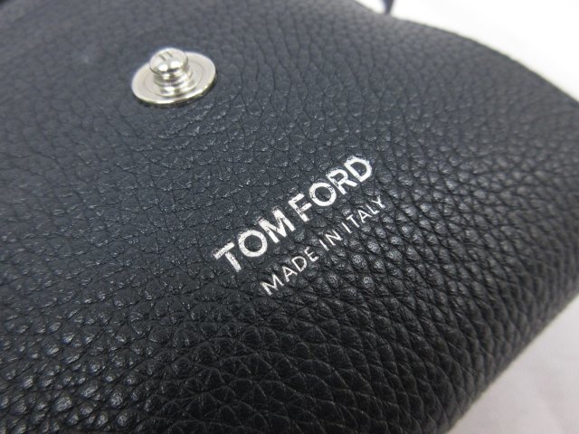 HH超美品 【トムフォード TOM FORD】 シボレザー ポシェット コンパクト ショルダーバッグ (メンズ) ダークネイビー ◎5HT1657◎_画像8