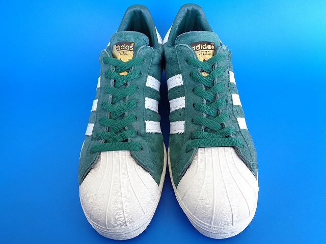 12232■15年製 adidas SUPERSTAR 80s DLX SUEDE アディダス スーパースター 緑 グリーン デラックス 金ベロ スエード 28 B35987_画像3