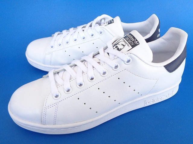 12332■美品 17年製 adidas originals stansmith アディダス オリジナルス スタンスミス 白 紺 顔つき 25.5 M20325_画像1