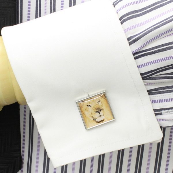 カフス カフスボタン 王者の風格を袖元に百獣の王ライオン メンズ プレゼント カフスマニア_画像3