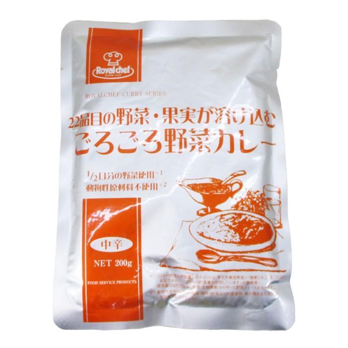 レトルトカレー UCC RCH/ロイヤルシェフ 業務用 22品目の野菜・果実が溶けこむごろごろ野菜カレー 中辛 200gｘ３食/送料無料_画像2