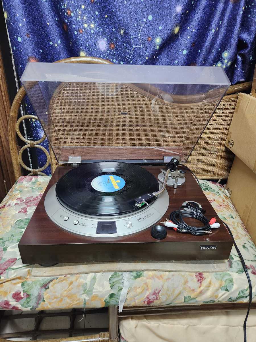 レストア超美品!新品カートリッジ針付!DENONレコードプレーヤーDP