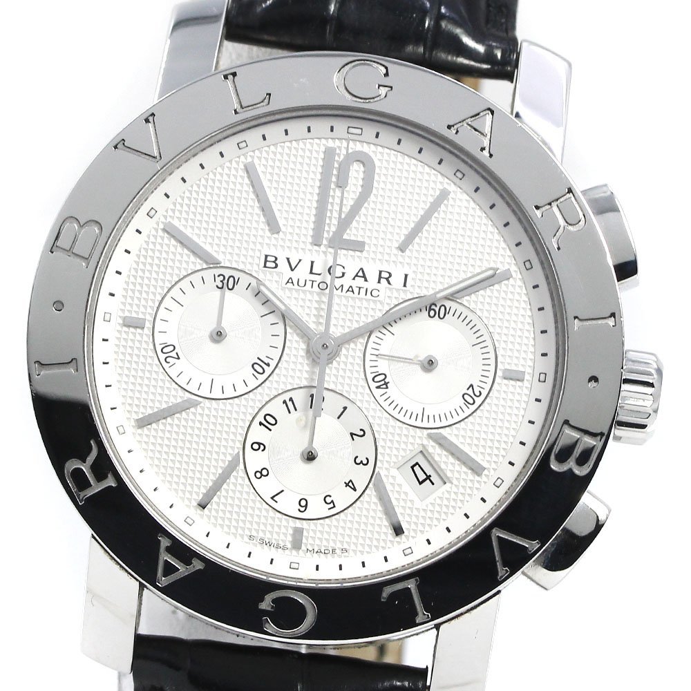 ベルト訳あり☆ 【BVLGARI】ブルガリ ブルガリブルガリ クロノグラフ BB42SLCH 自動巻き メンズ_735003【ev20】_画像1