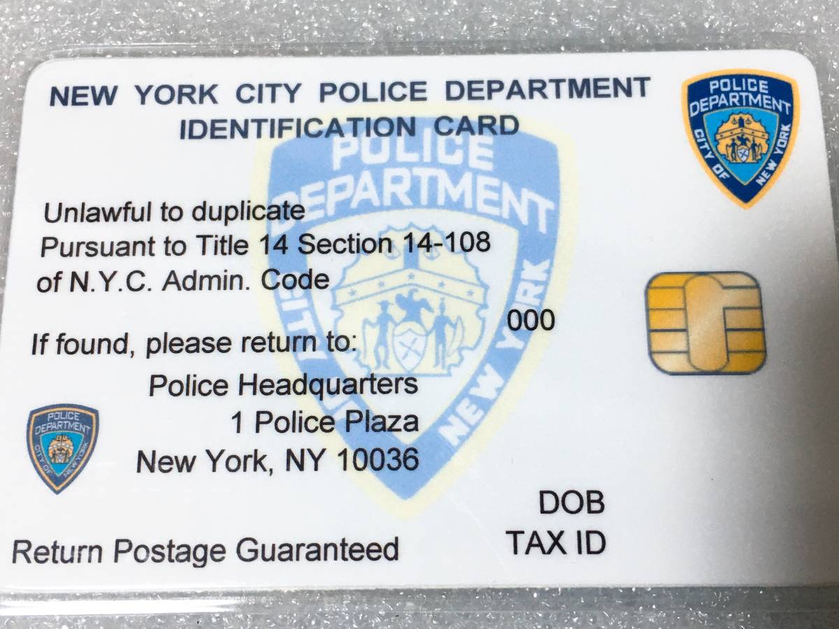 ☆ アメリカ人気刑事映画ドラマグッズ NYPD ニューヨーク市警察 2000～2010タイプ IDカード ブランク（未記入）タイプ （検索：バッジ） ☆_画像7
