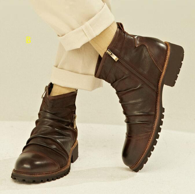  new goods boots men's short boots military boots engineer boots Work boots gentleman shoes work shoes 24.5-29cm