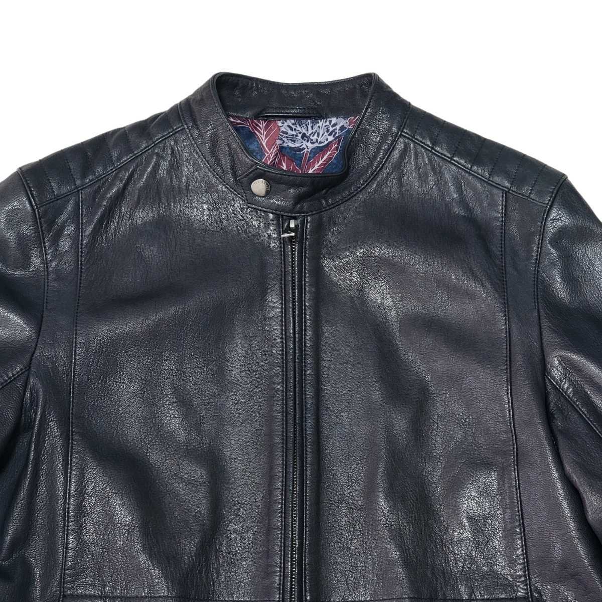 極美品】TED BAKER テッドベイカー 山羊革 シングルライダース 極美品】TED BAKER テッドベイカー 山羊革 シングルライダース