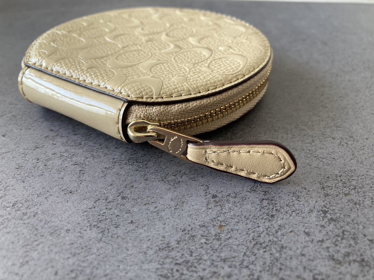 COACH コーチ コインケース 丸型 ベージュ 小銭入れ COACH コーチ コインケース 丸型 ベージュ 小銭入れ