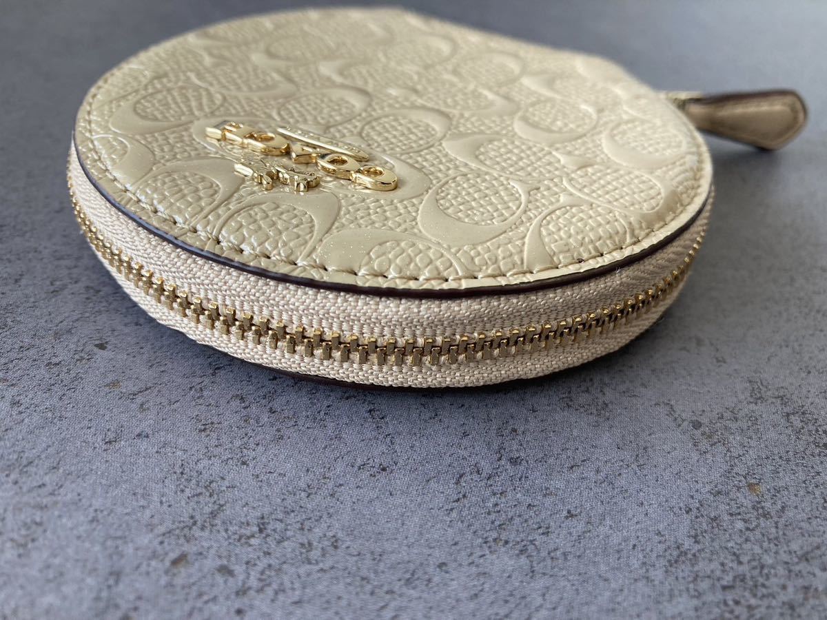 COACH コーチ コインケース 丸型 ベージュ 小銭入れ COACH コーチ コインケース 丸型 ベージュ 小銭入れ