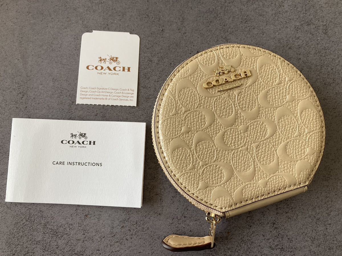 COACH コーチ コインケース 丸型 ベージュ 小銭入れ COACH コーチ コインケース 丸型 ベージュ 小銭入れ