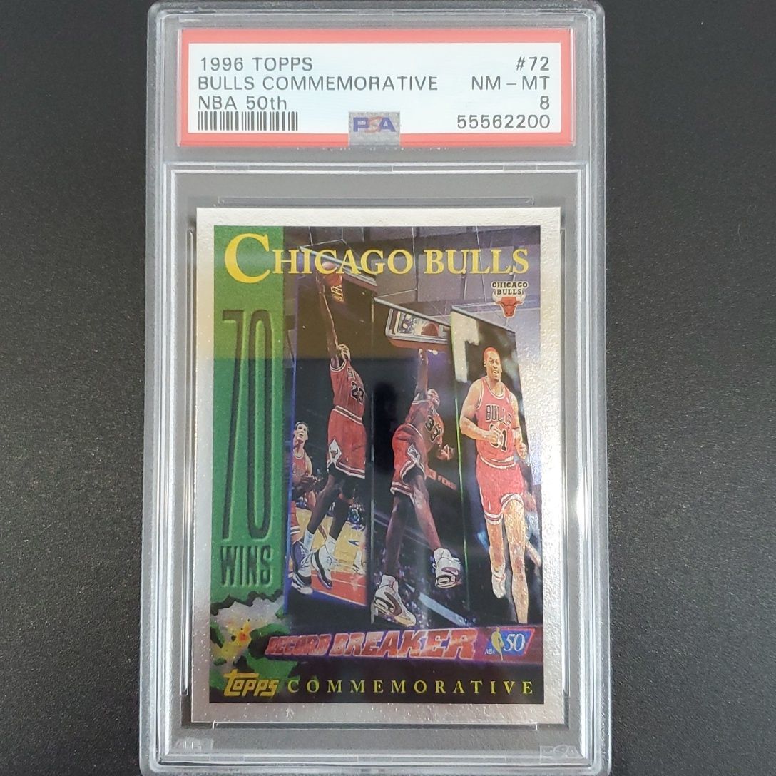 トレカ PSA NM-MT8 TOPPS 1996 #72 NBA 50th シカゴブルズ CHICAGO