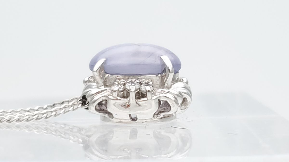 ネックレス Pt900×Pt850 スターサファイア 2.42ct ダイヤモンド 0.07ct