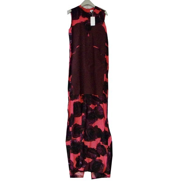 Victor &amp; Lolf с новым тегом Victor &amp; Rolf Silk Long One Piece Floral Rose Rose Большой размер 40 рукав [325817]