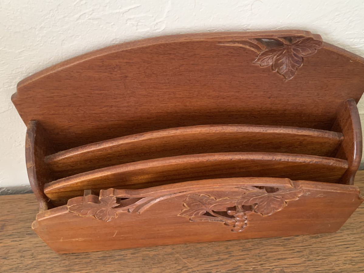  Showa Retro письмо подставка орнамент из дерева старый инструмент 