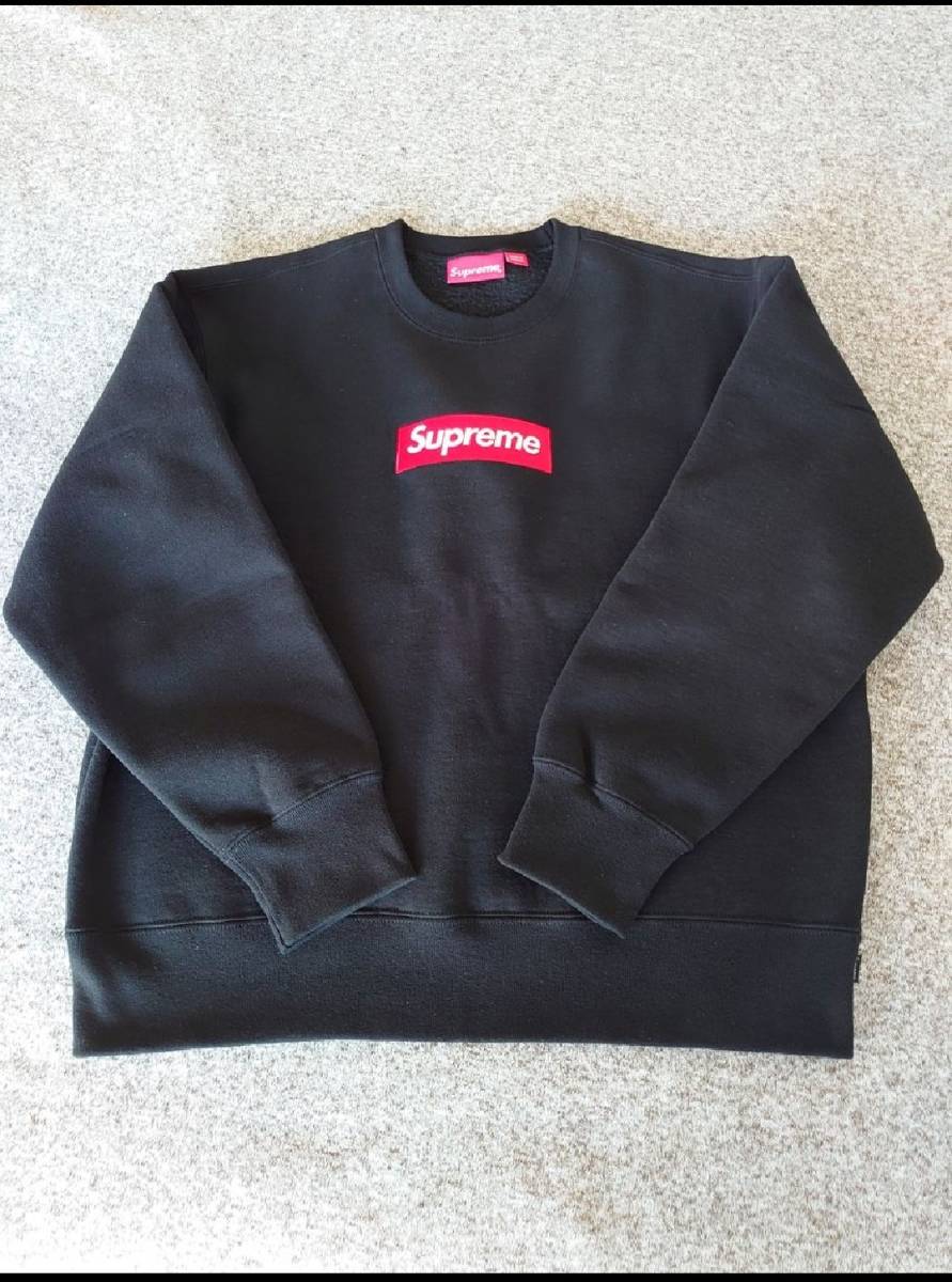 22AW Sサイズ Supreme Box Logo Crewneck Black シュプリーム ボックス