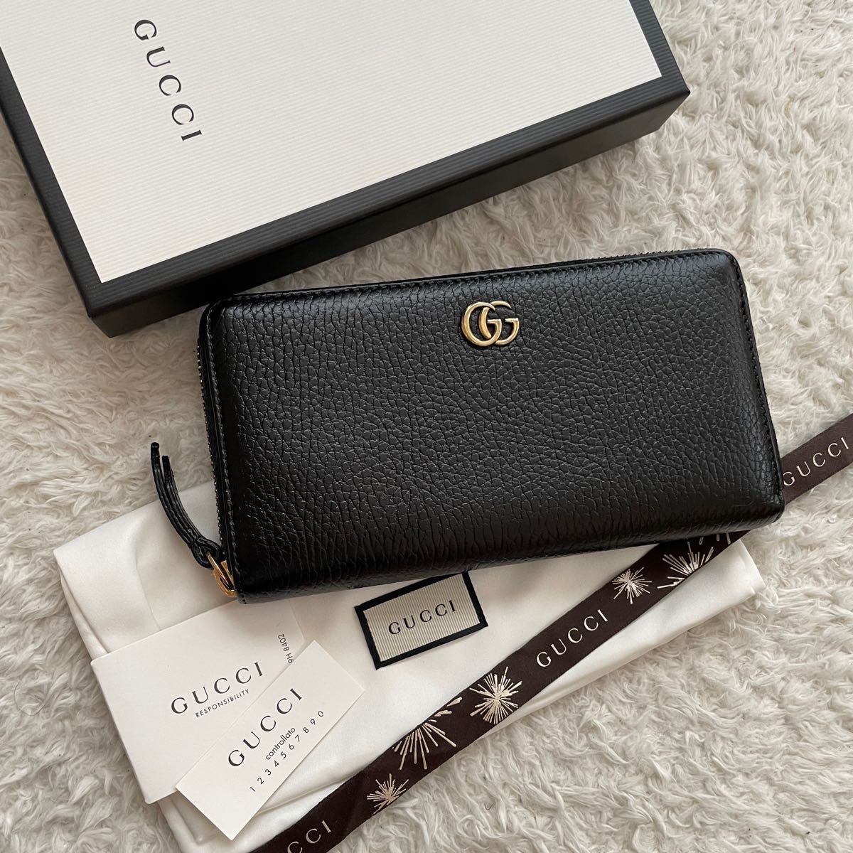 極上美品】 GUCCI グッチ マーモント ラウンドファスナー 長財布