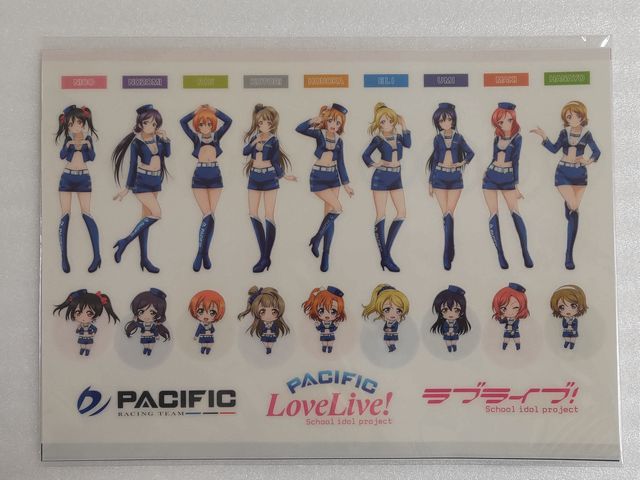 【送料無料】未開封 μ's グラフィックTシャツ + 転写ステッカー セット ラブライブ!×PACIFIC RACING TEAM 非売品 スポンサー特典 即決_画像5